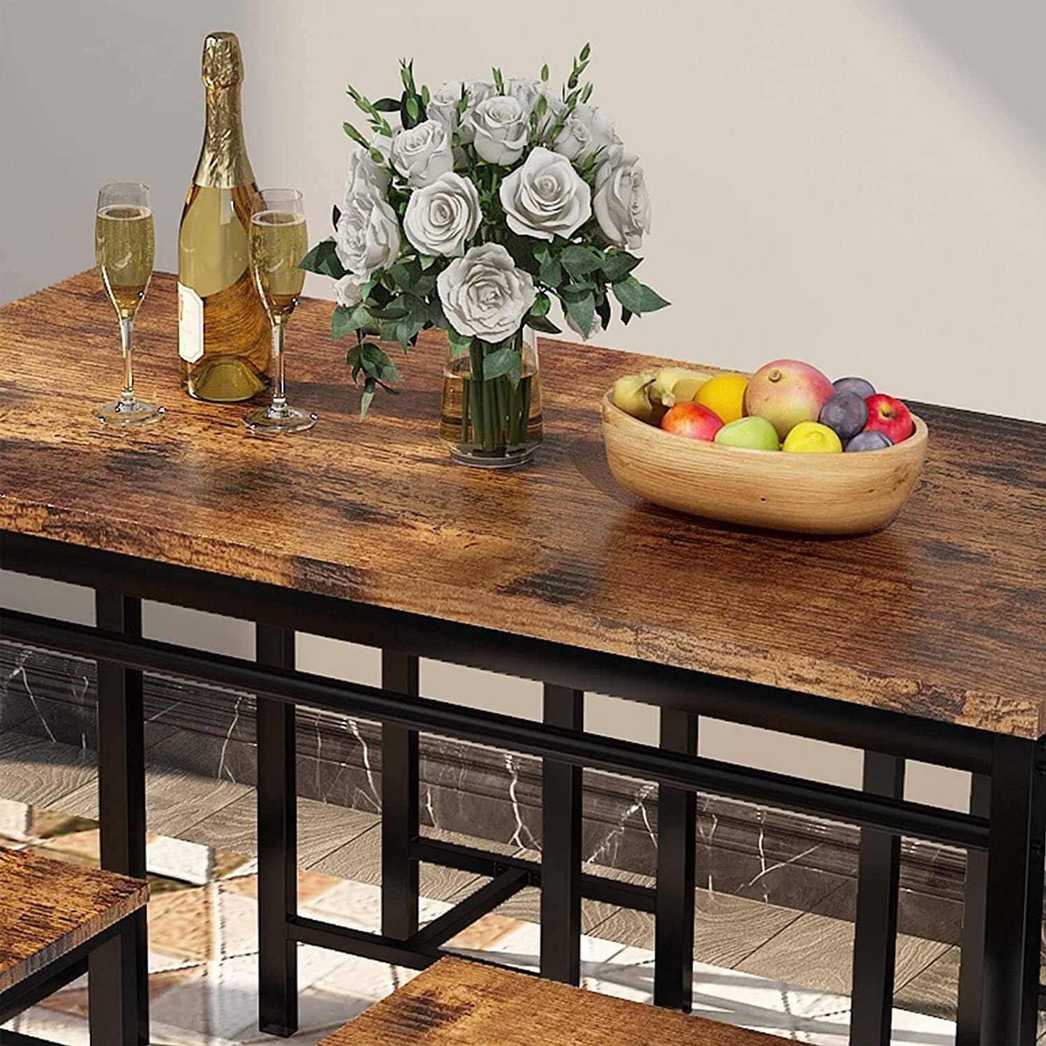 Industrial Counter Height Bar Table and Chairs