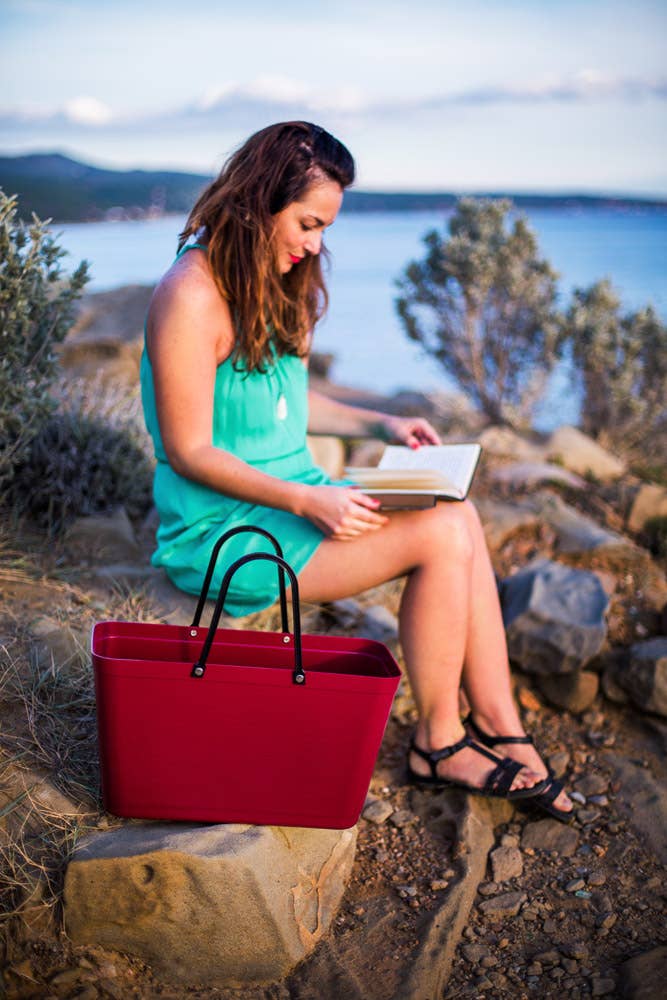 Hinza Bag, Green Plastic - Maroon