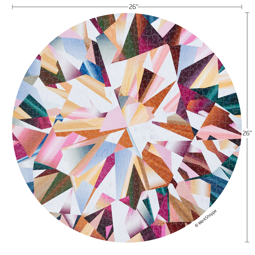 Multifaceted Diamond Abstract Round 1000 Piece Jigsaw Puzzle