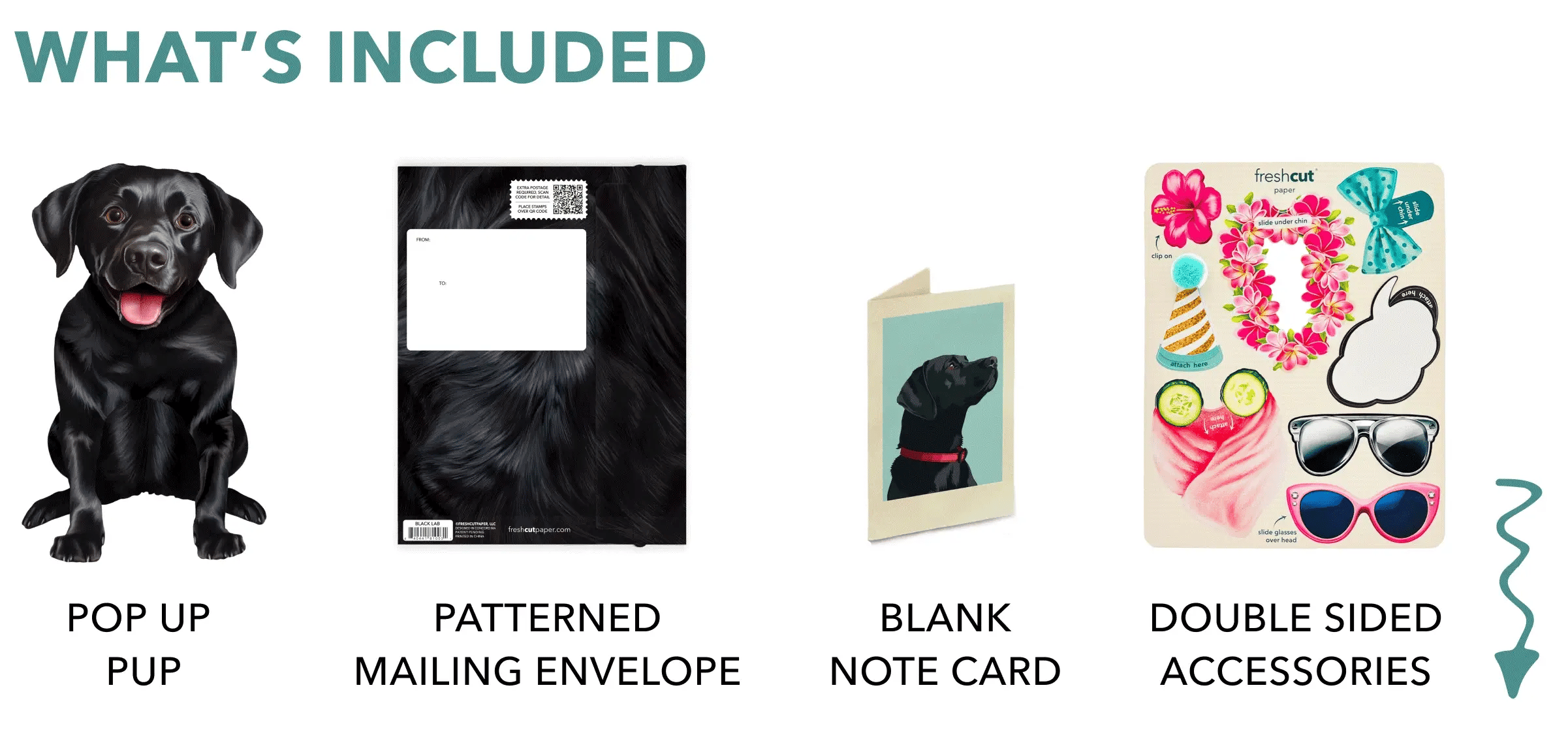 Freshcut Paper. Black Lab - Pop Up Greeting Card