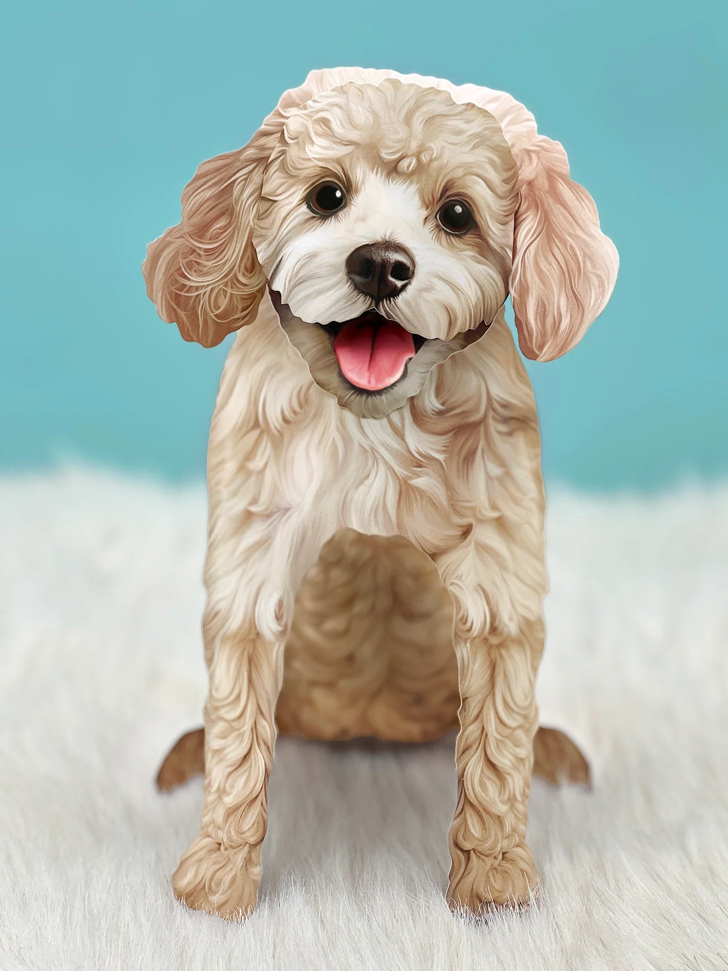 Freshcut Paper. Poodle - Pop Up Greeting Card