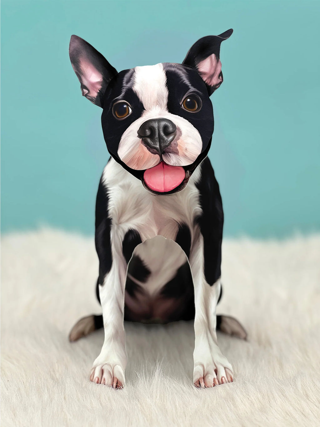 Freshcut Paper. Boston Terrier - Pop Up Greeting Card