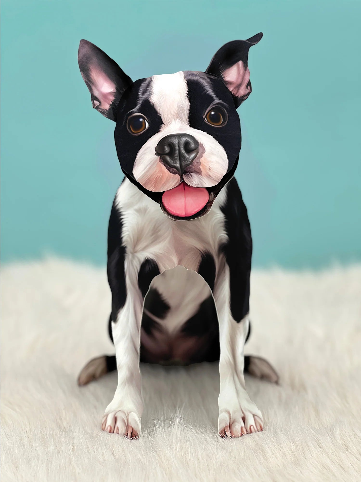 Freshcut Paper. Boston Terrier - Pop Up Greeting Card