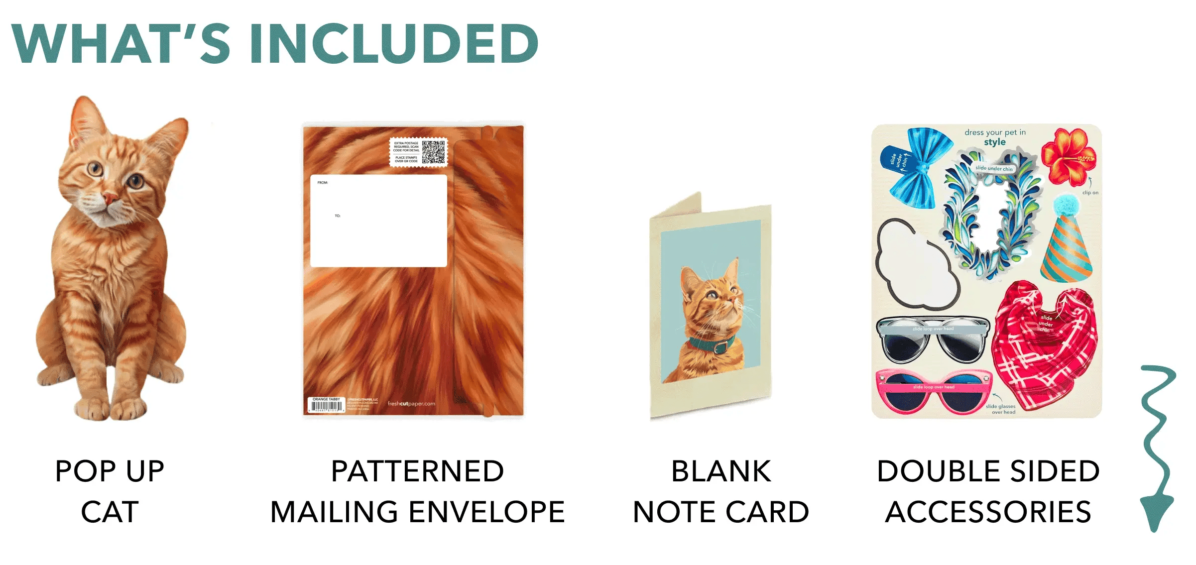 Freshcut Paper. Orange Tabby - Pop Up Greeting Card