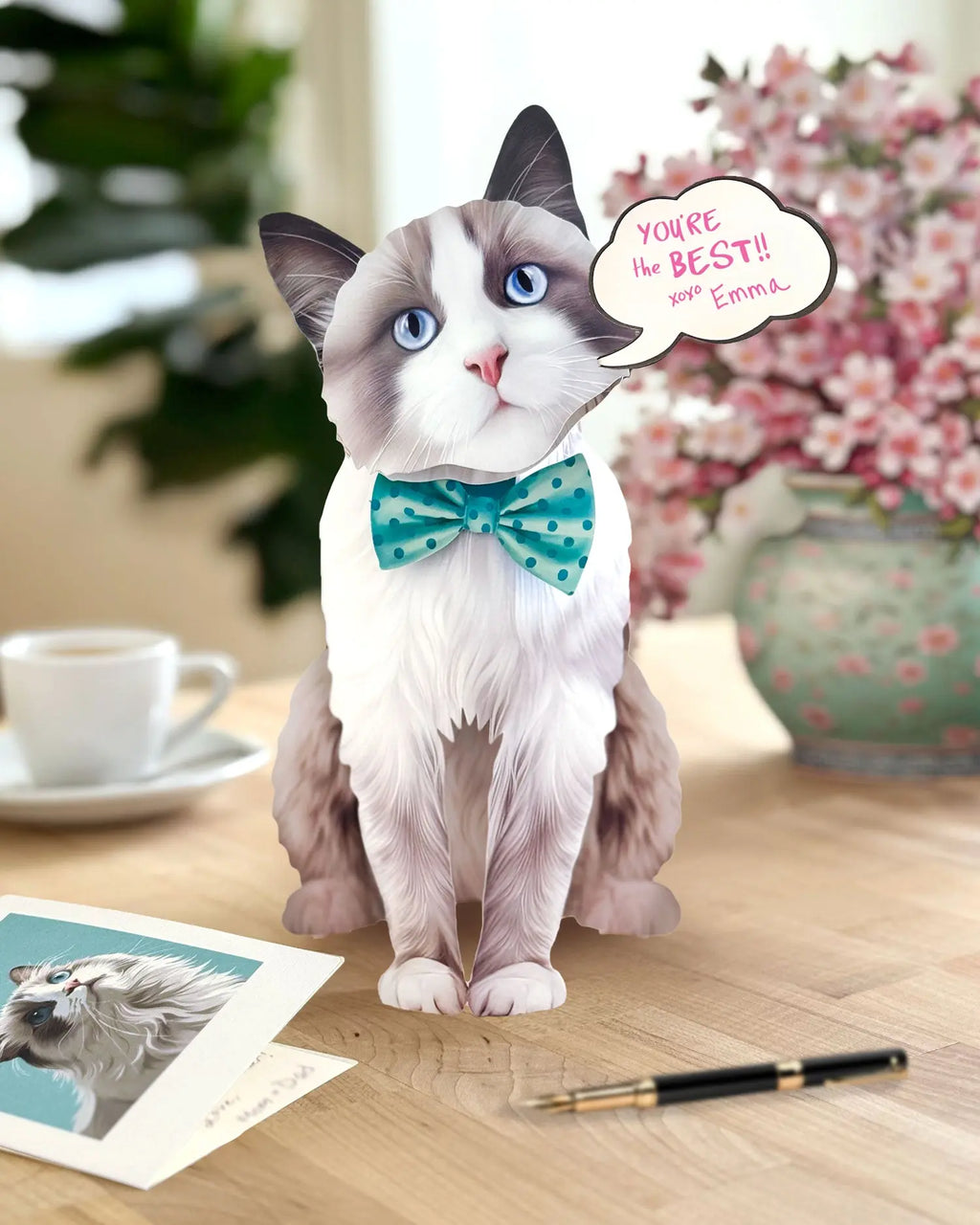 Freshcut Paper. Ragdoll Cat - Pop Up Greeting Card