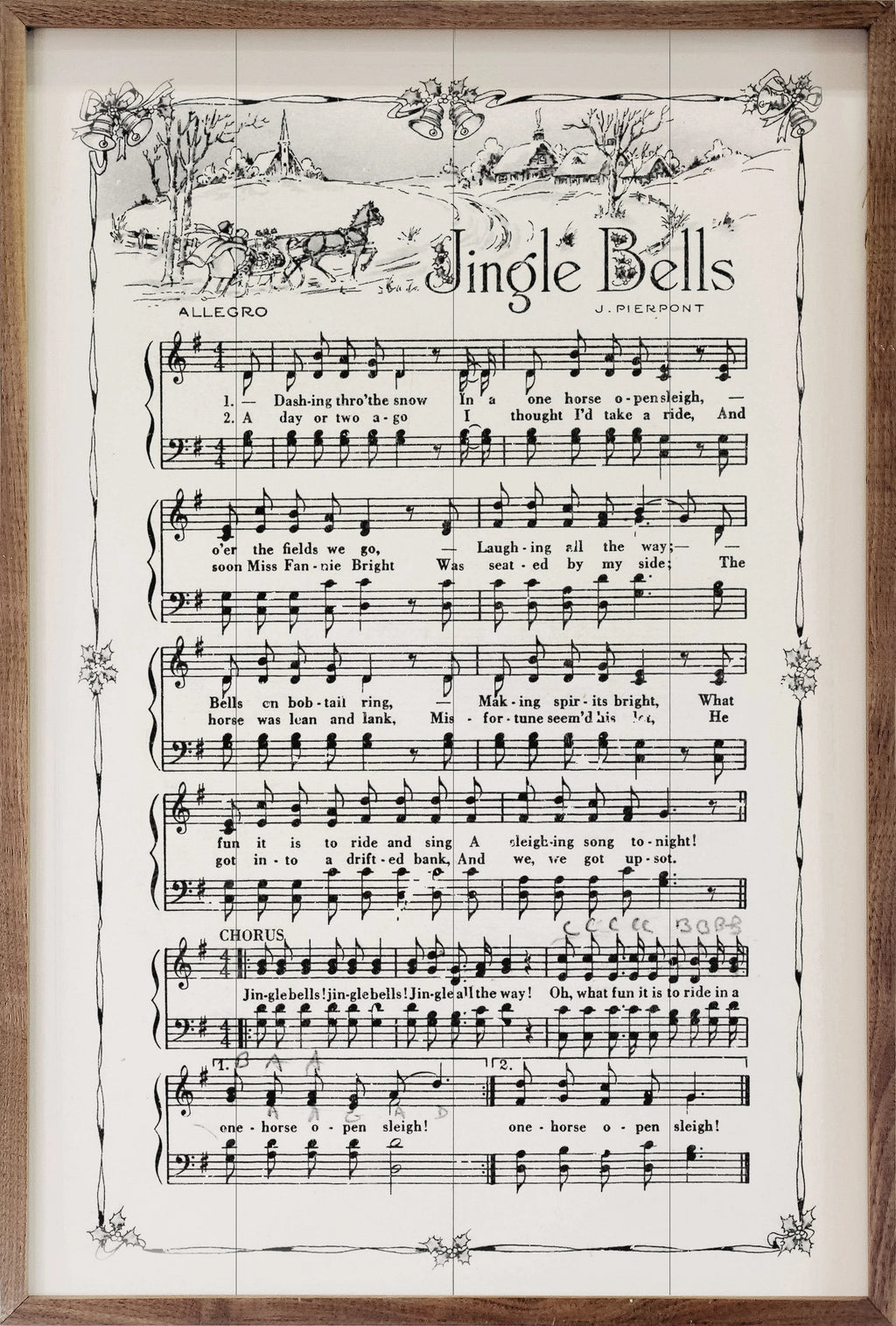 Jingle Bells Sheet Music Wall Art (Copy)