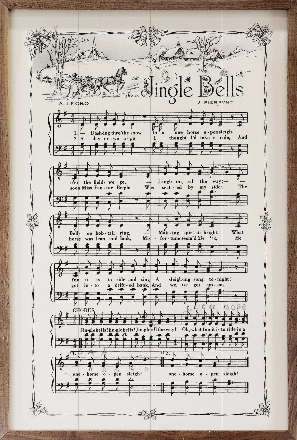 Jingle Bells Sheet Music Wall Art (Copy)