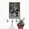 Santa And Reindeet (BW) Wall Art