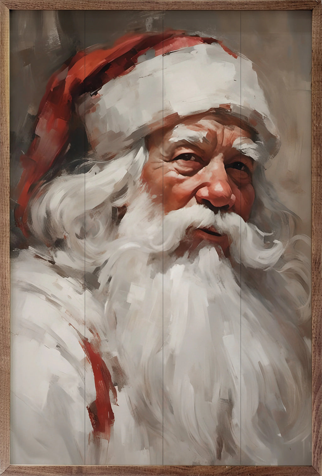 Santa Portrait In White Wall Art