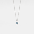 Perimade & Co. LLC - Blue CZ Starburst North Star Necklace in 925 Sterling Silver
