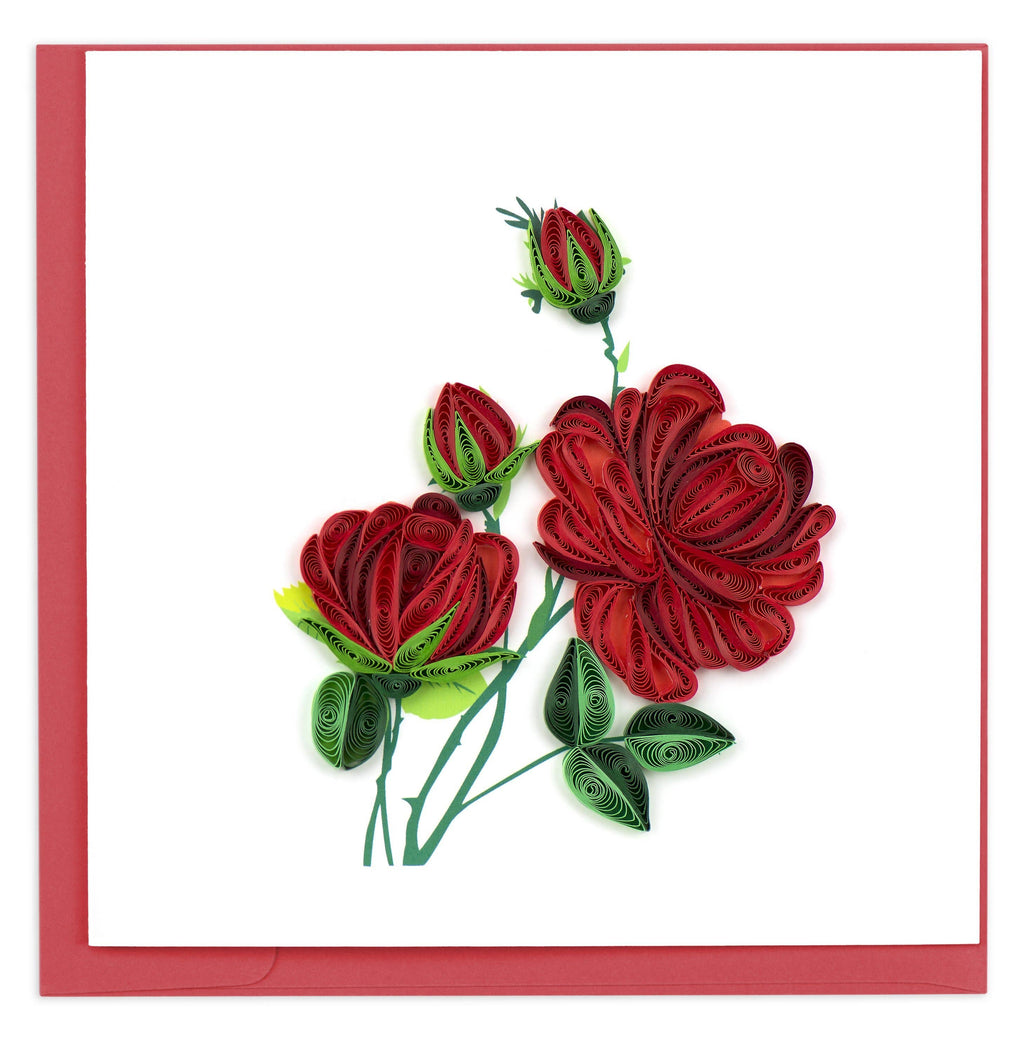 Quilling Greeting Card - Red Roses