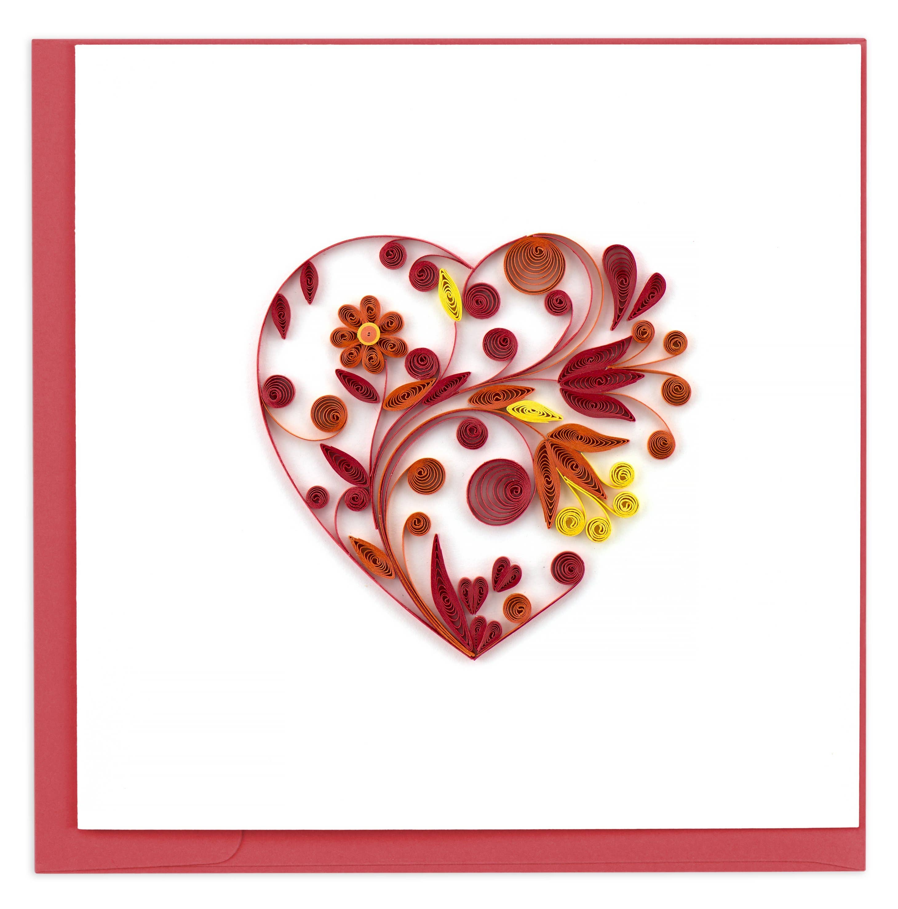 Quilling Greeting Card - Heart Quilled Love Card