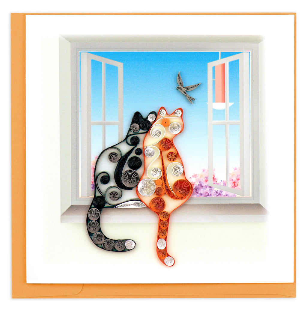 Quilling Greeting Card - Two Cats