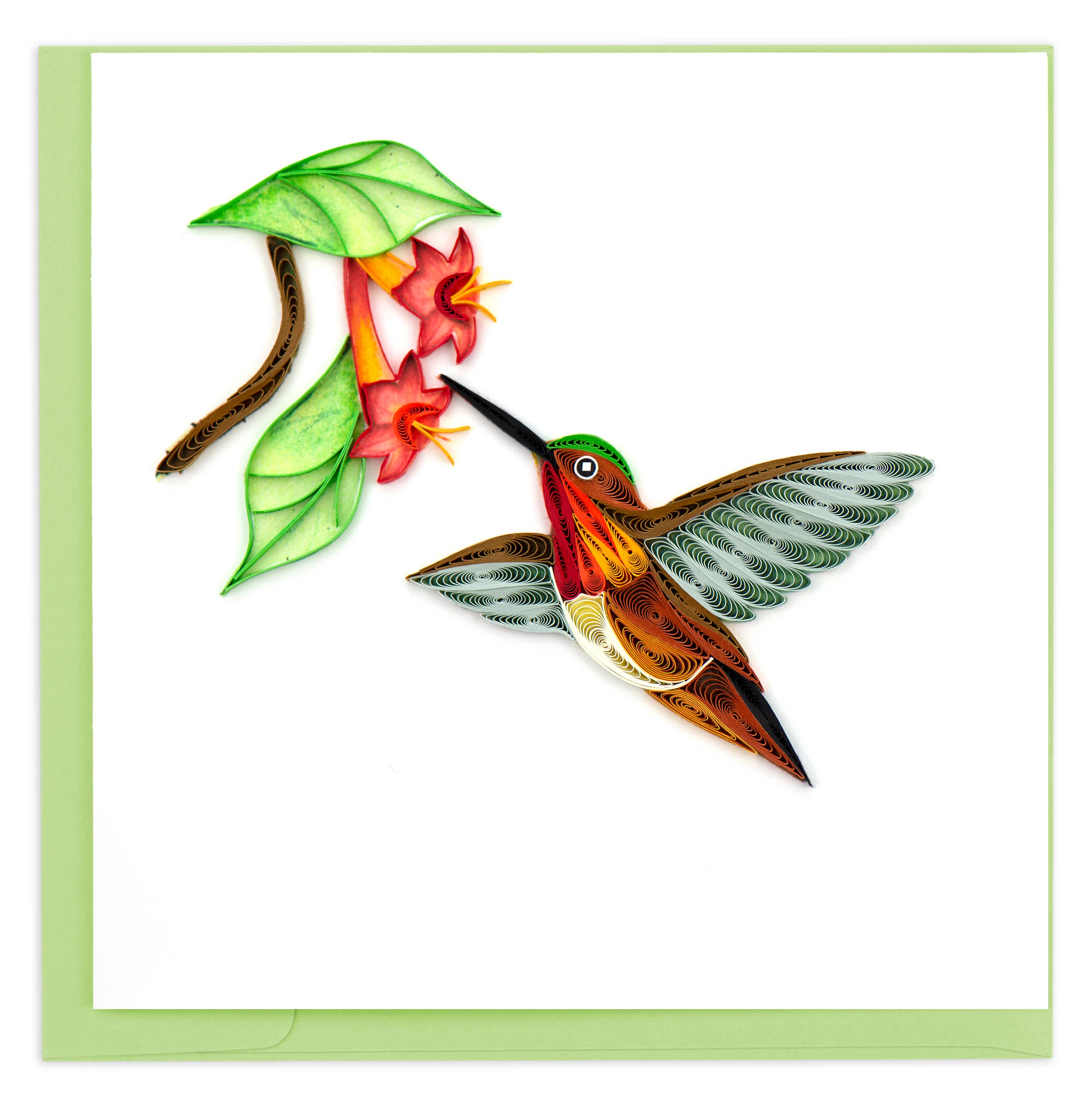 Quilling Greeting Card - Rufous Hummingbird