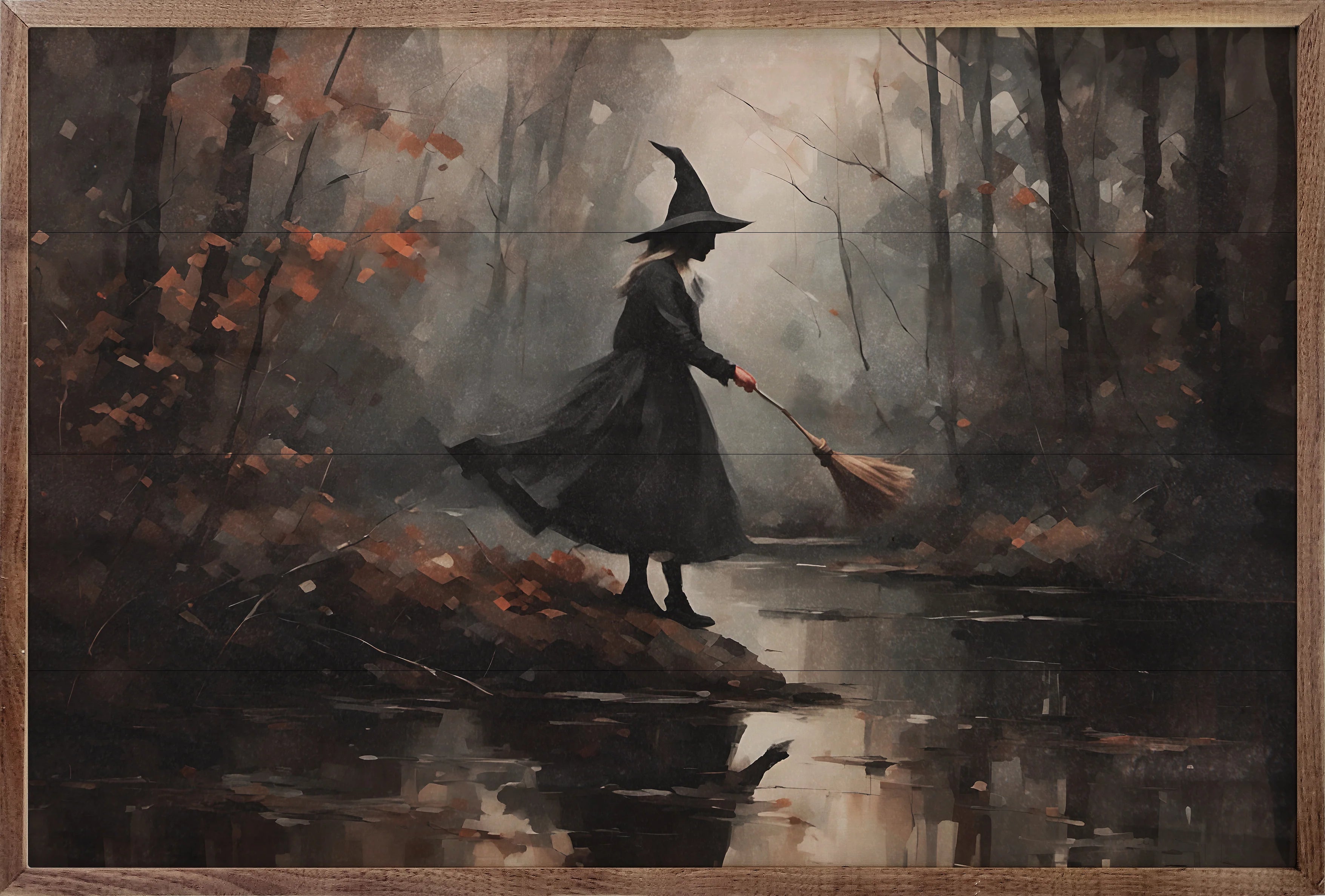 Witch Hunt in Forest - Framed Art