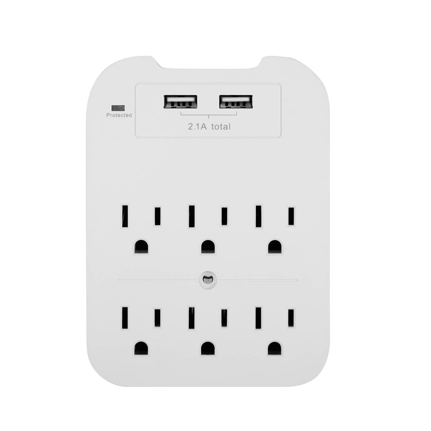 Charge Surge Protector, 6 Outlets/2 USB Ports - Retail Pack