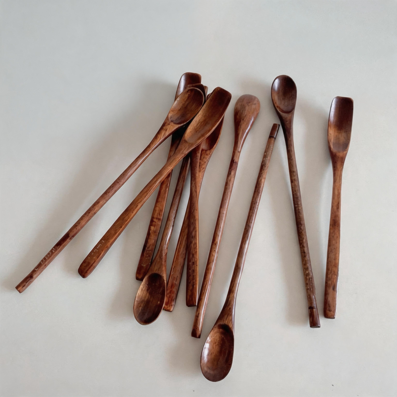 DAYLA - Wood Long-Handle Coffee Stirring Ring