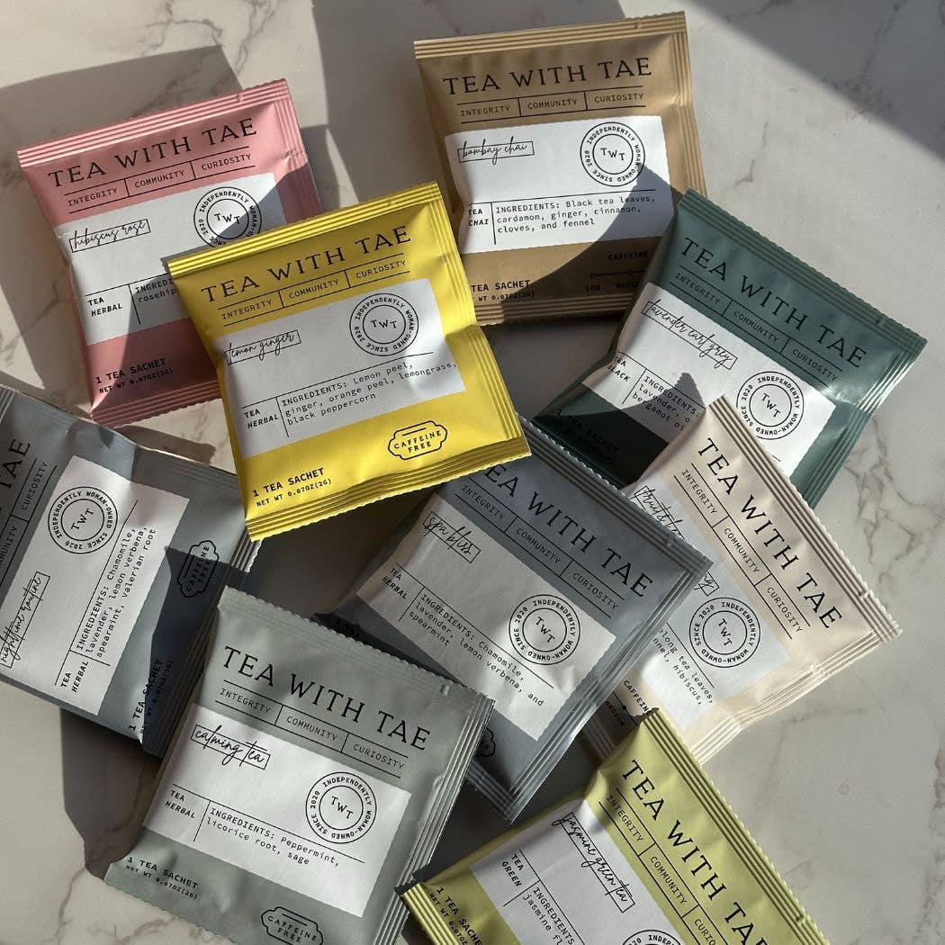 Tea with Tae - Moroccan Mint Green Tea - Individually Wrapped Tea Bag