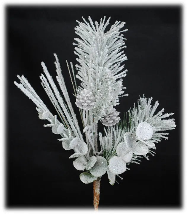 Flocked Mixed Pine Pick