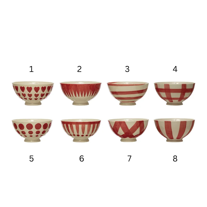 Creative CO-OP - Hand-Painted Stone  Bowls (8 Styles)