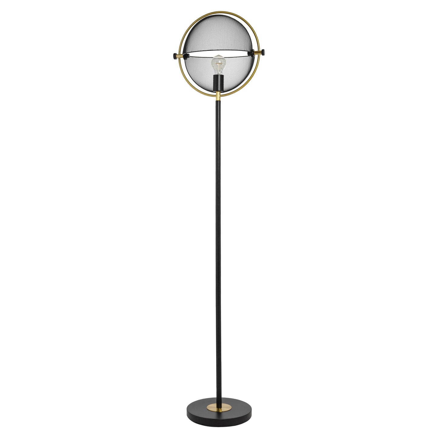 Hendrickson Black & Gold Industrial Metal Floor Lamp - 63.25"H