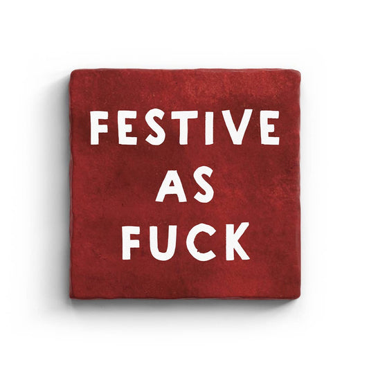 Festive AF - Marble Coaster (Christmas)