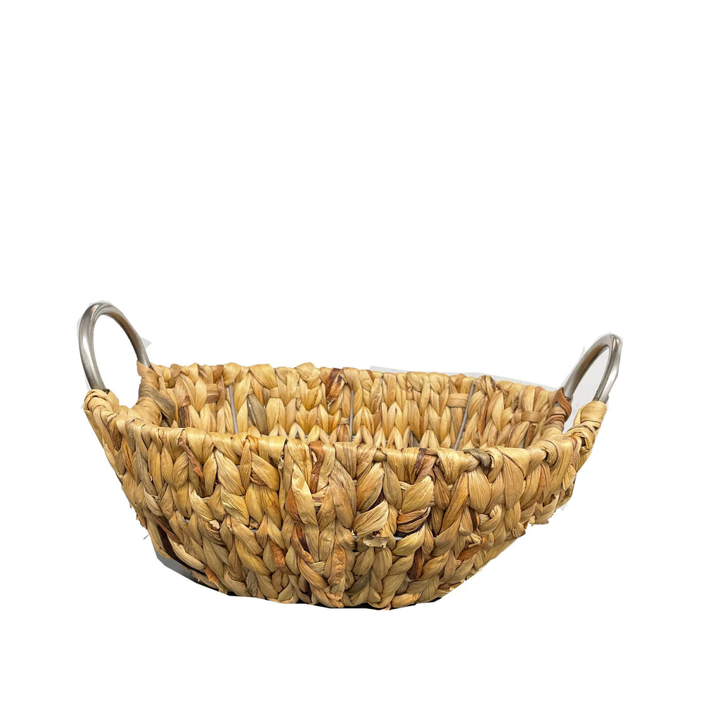 Oval Seagrass Basket 13" with Metal round handle