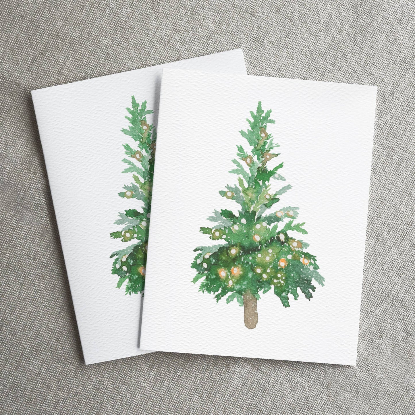 Boxed Set of 6 Holiday Greeting Cards, Christmas Trees