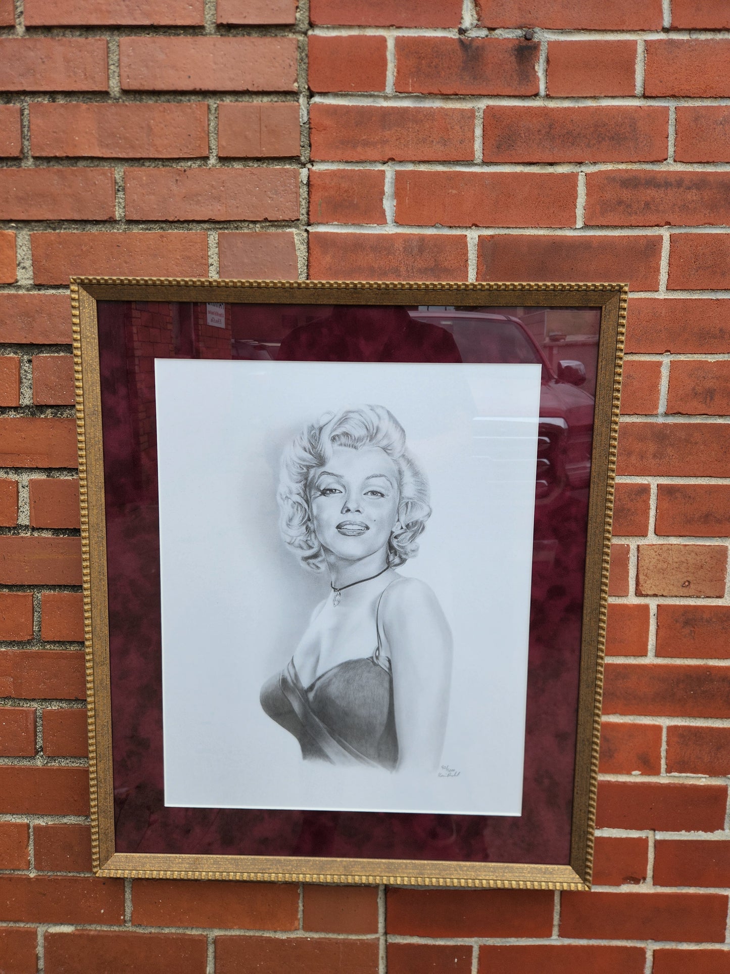 Marilyn Monroe. Framed Drawing