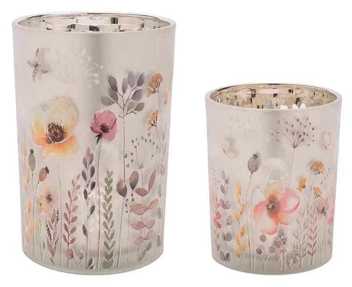 Spring Garden  Cylinder candleholders ( 2 sizes) (