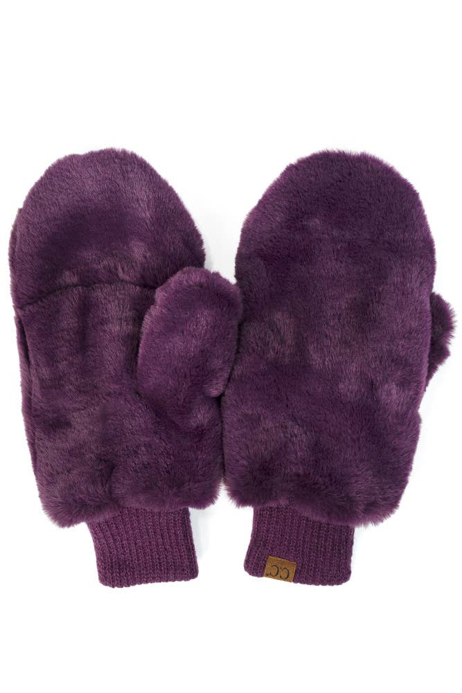 Faux Fur Mittens with Shepherd Lining