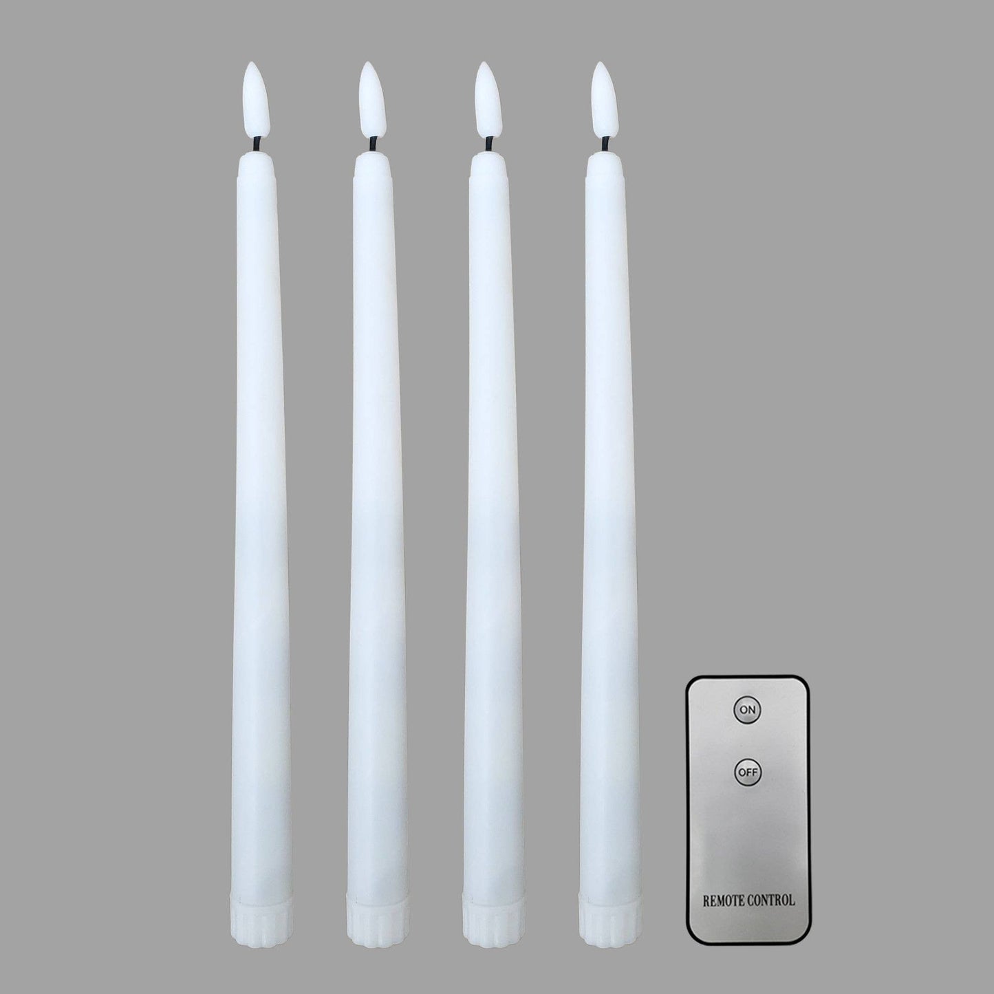 Battery Operated 3D Wick Flame Taper Candles with Remote