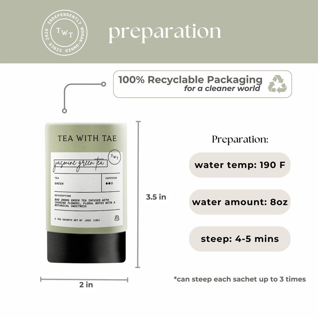 Tea with Tae - Jasmine Green Tea Mini Tube Gift (5 tea bags)