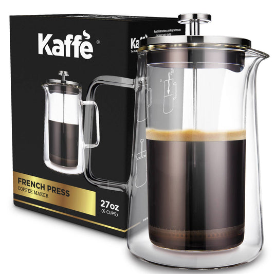 Kaffe French Press Coffee Maker. Double-Wall Glass (0.8L)