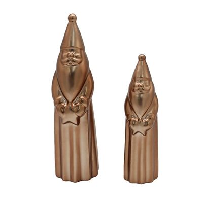 Bronze Porcelain Santa Figurines