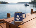 Abbott - Wide Base Mug with Anchor-Navy-3.5"H(14oz)