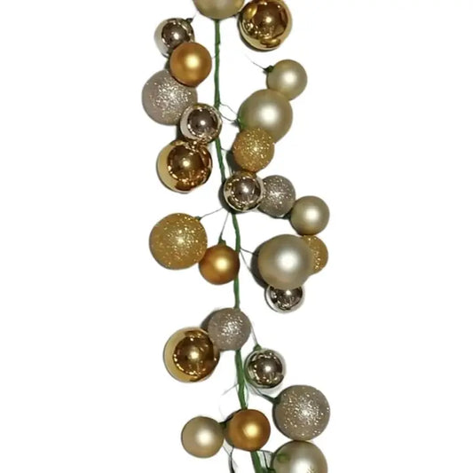 Mixed Gold Glass Christmas Ball Garland