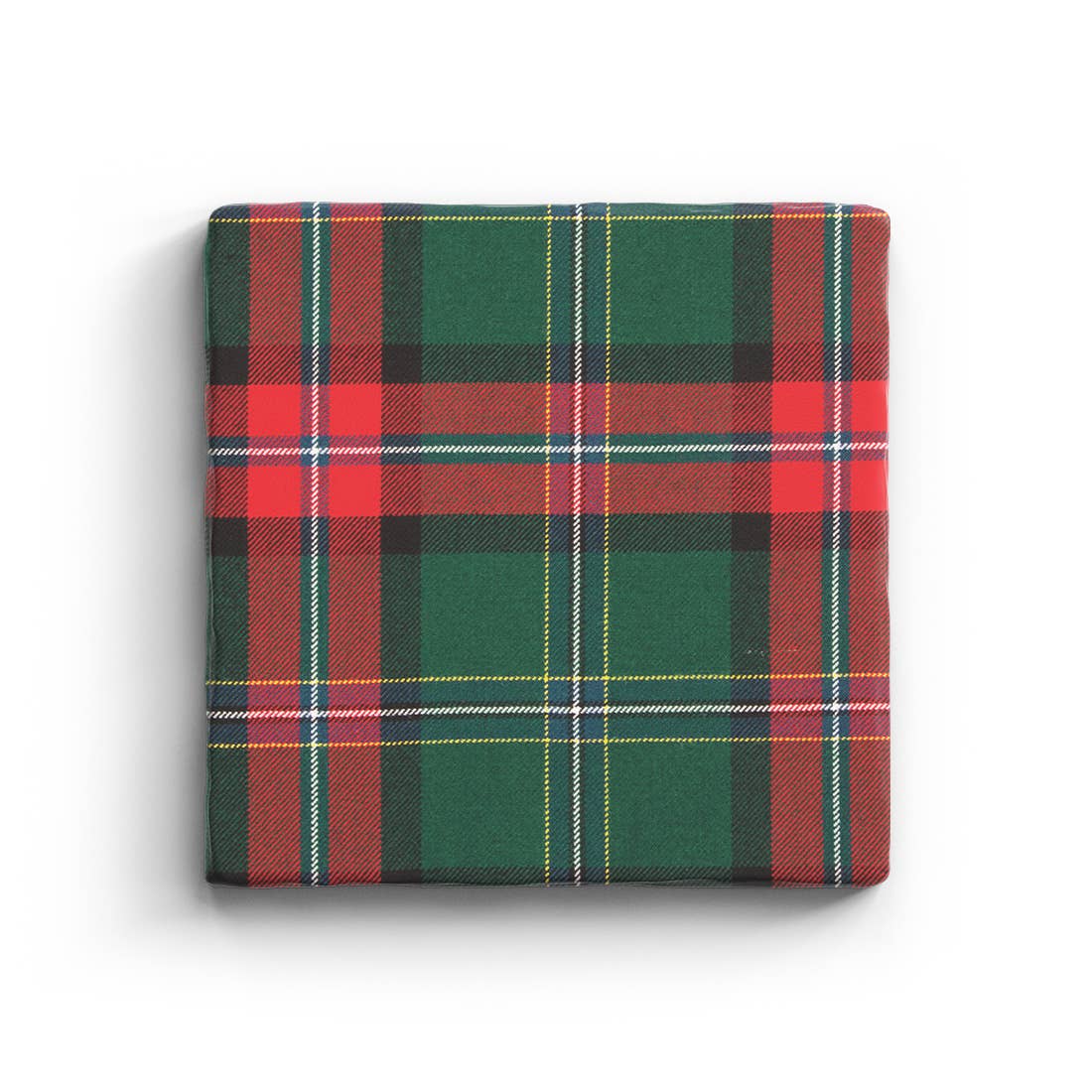 Green Plaid - Marble Coaster (Christmas)