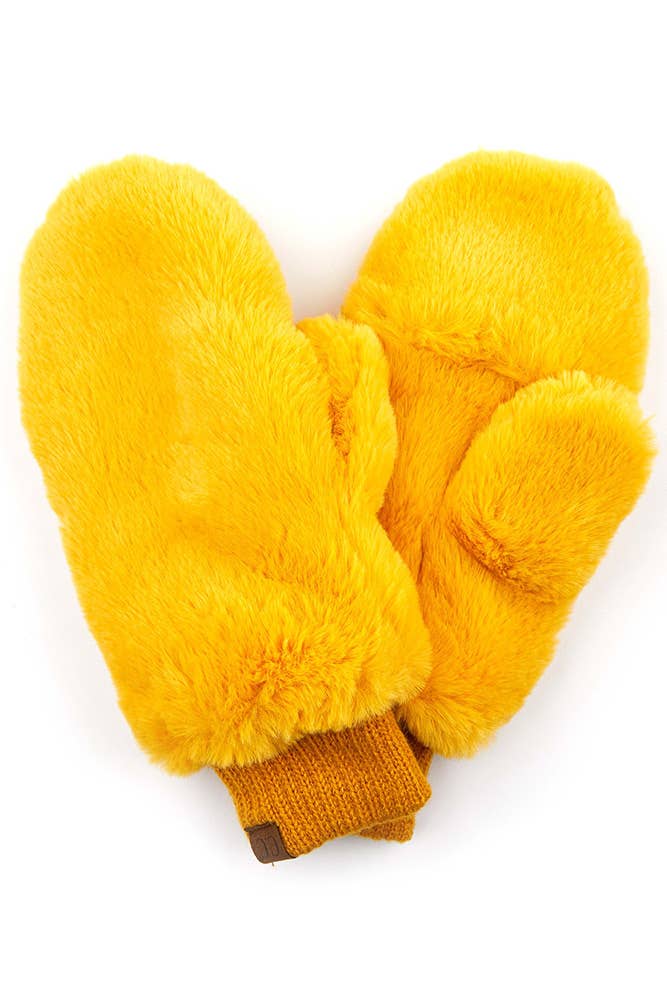 Faux Fur Mittens with Shepherd Lining