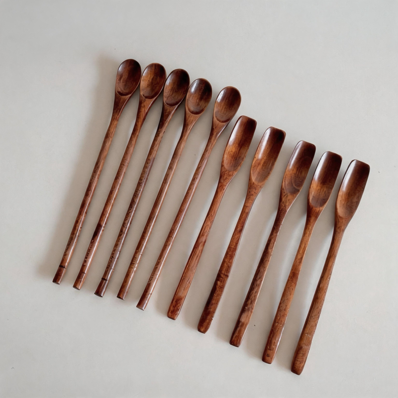 DAYLA - Wood Long-Handle Coffee Stirring Ring