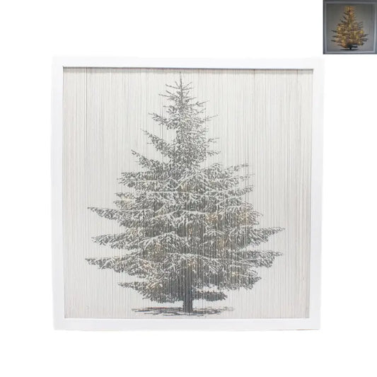 Lighted White Frame Christmas Tree Sign