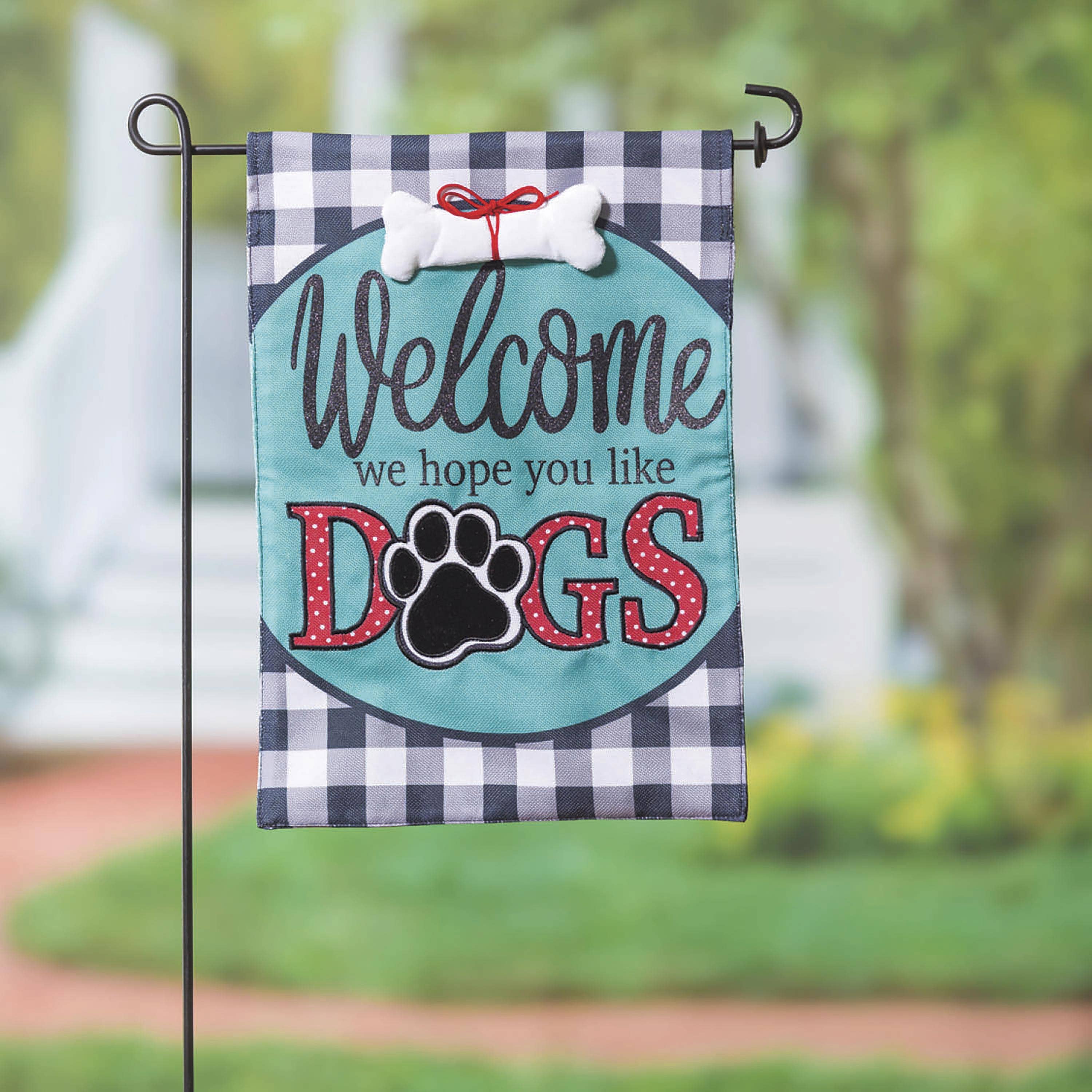 Hope You Like Dogs Garden Burlap Flag