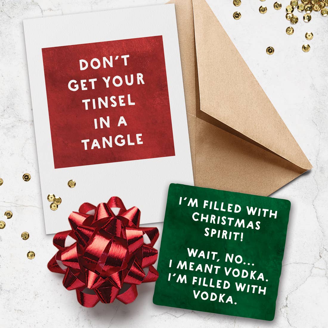 Santa's Favorite - Marble Coaster (Christmas)