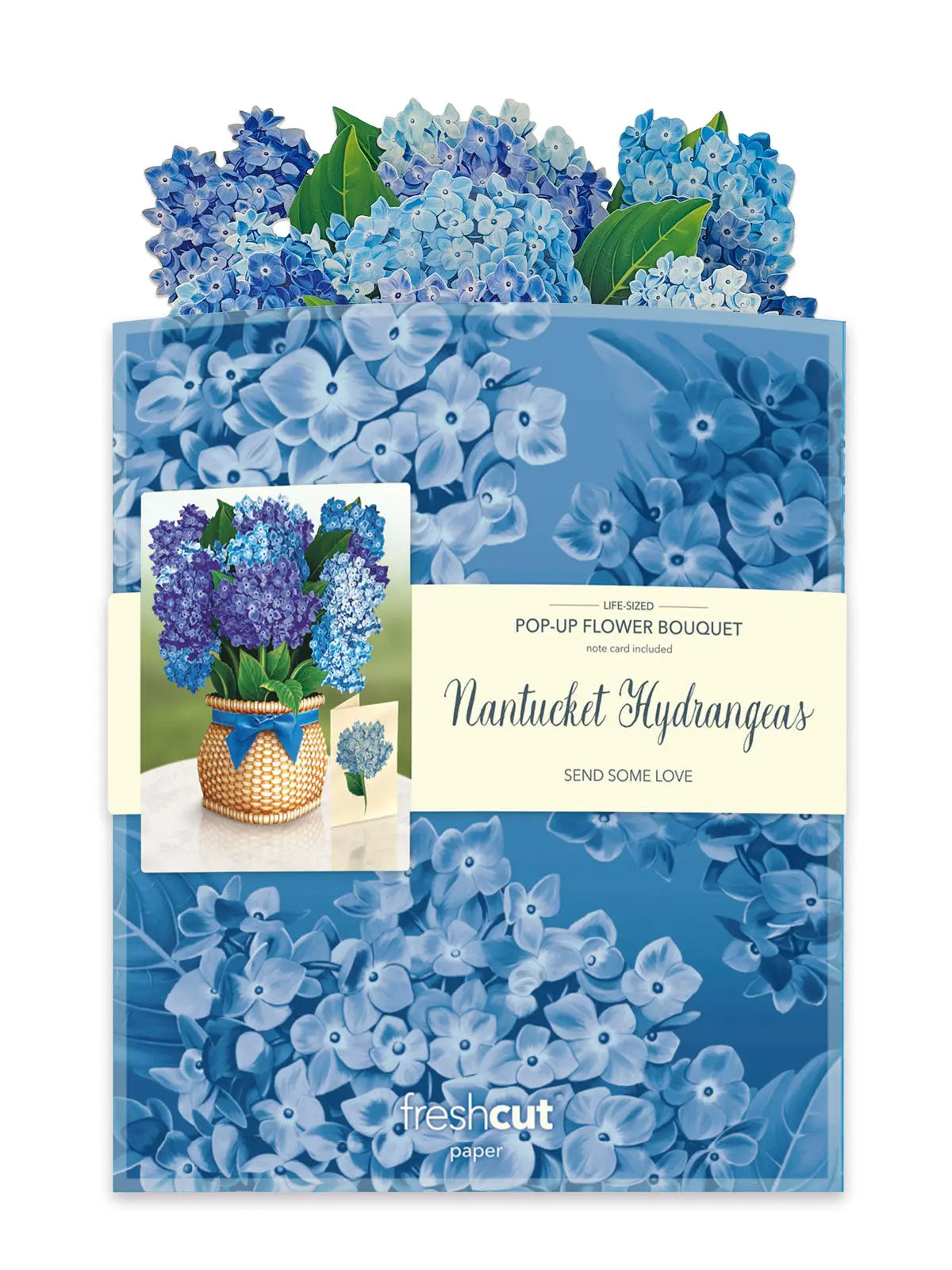Freshcut Paper Nantucket hydrangea - Pop Up Greeting Card