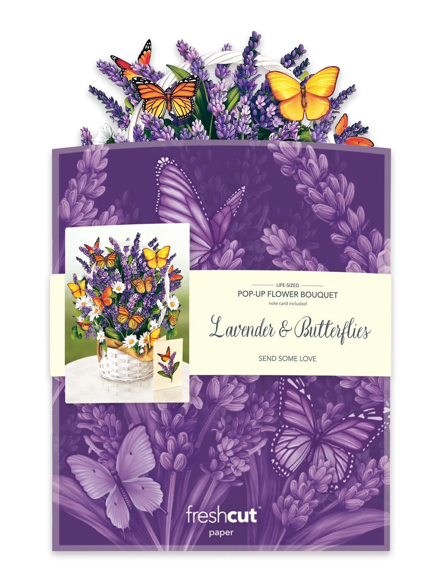 Freshcut Paper Lavender & Butterflies - Pop Up Greeting Card