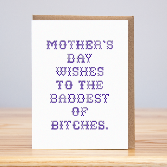 Mother's Day Wishes Cross Stitch (Letterpress)