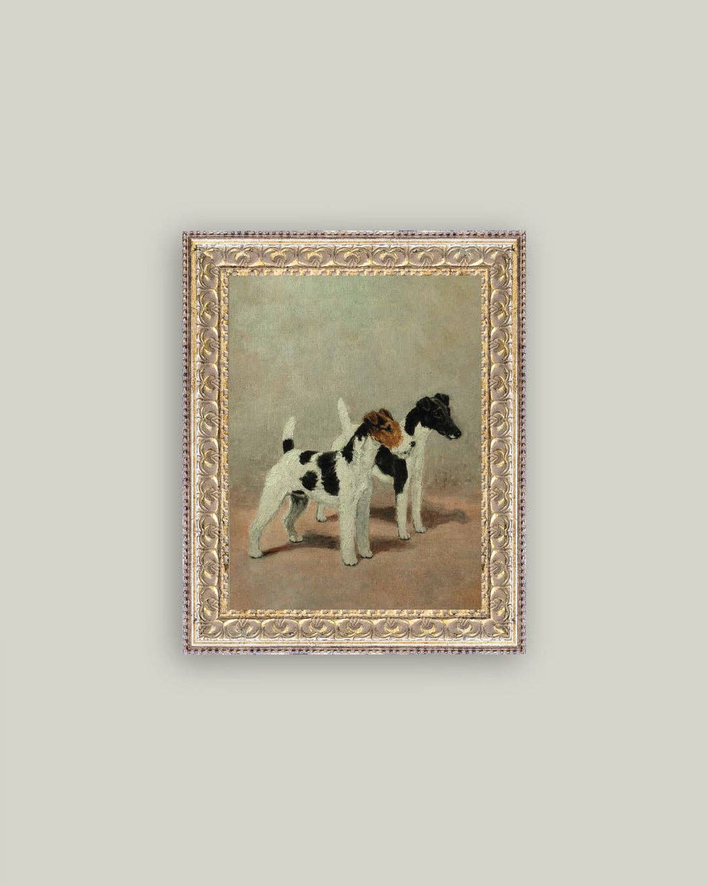 Petal Lane Home - Two Fox Terriers Framed Antique Art