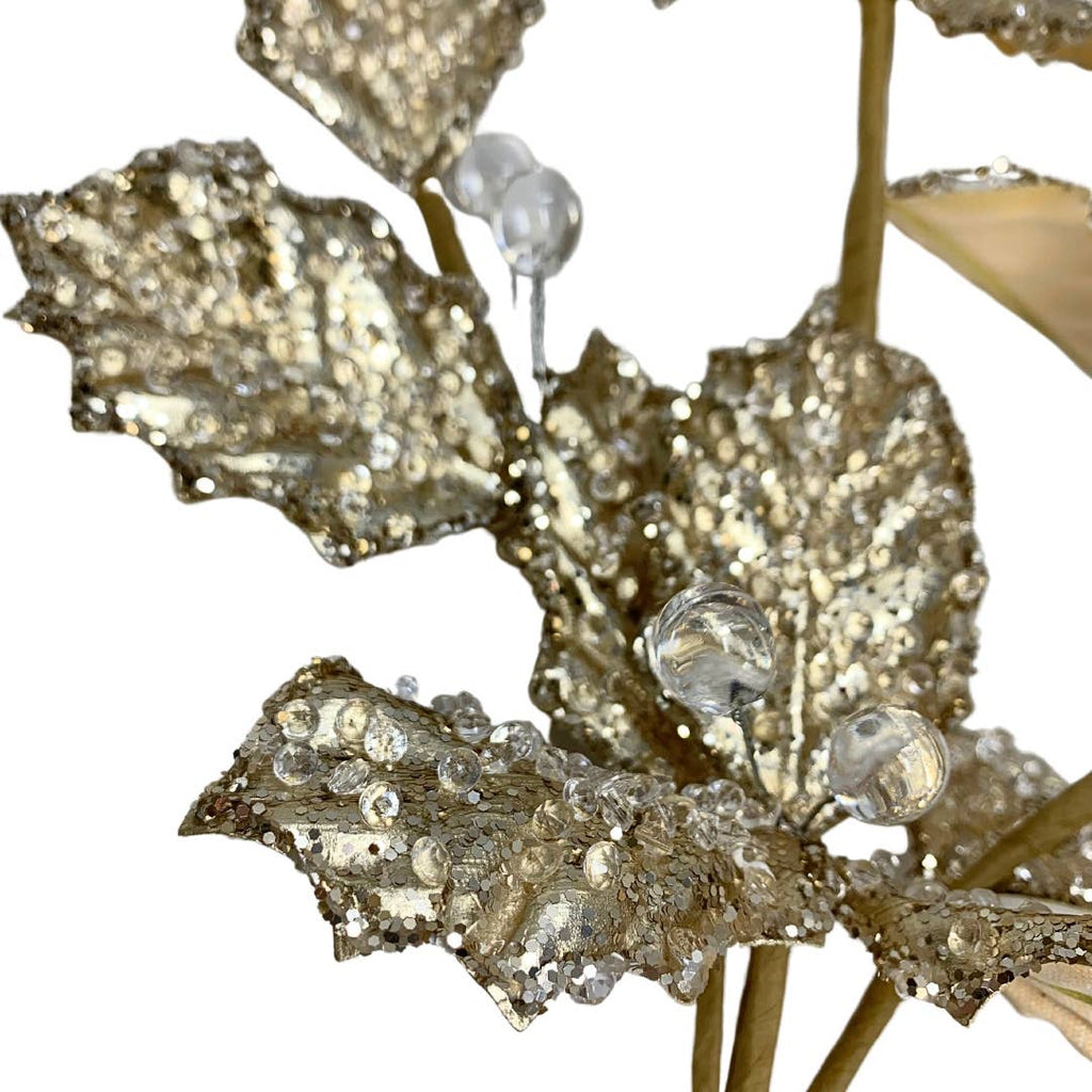 Immensely Glamorous Holly Christmas Spray 24"