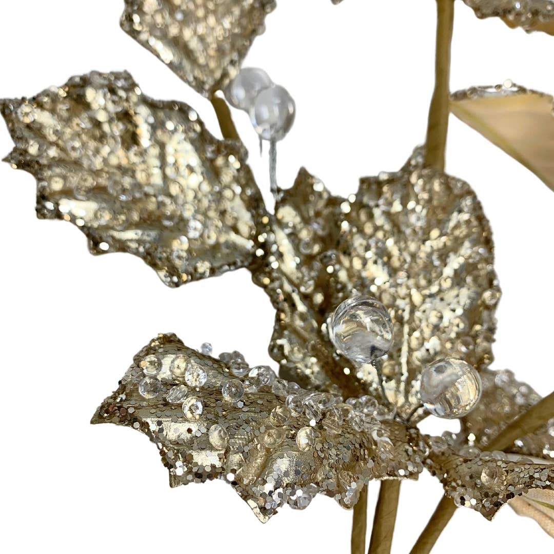 Immensely Glamorous Holly Christmas Spray 24"