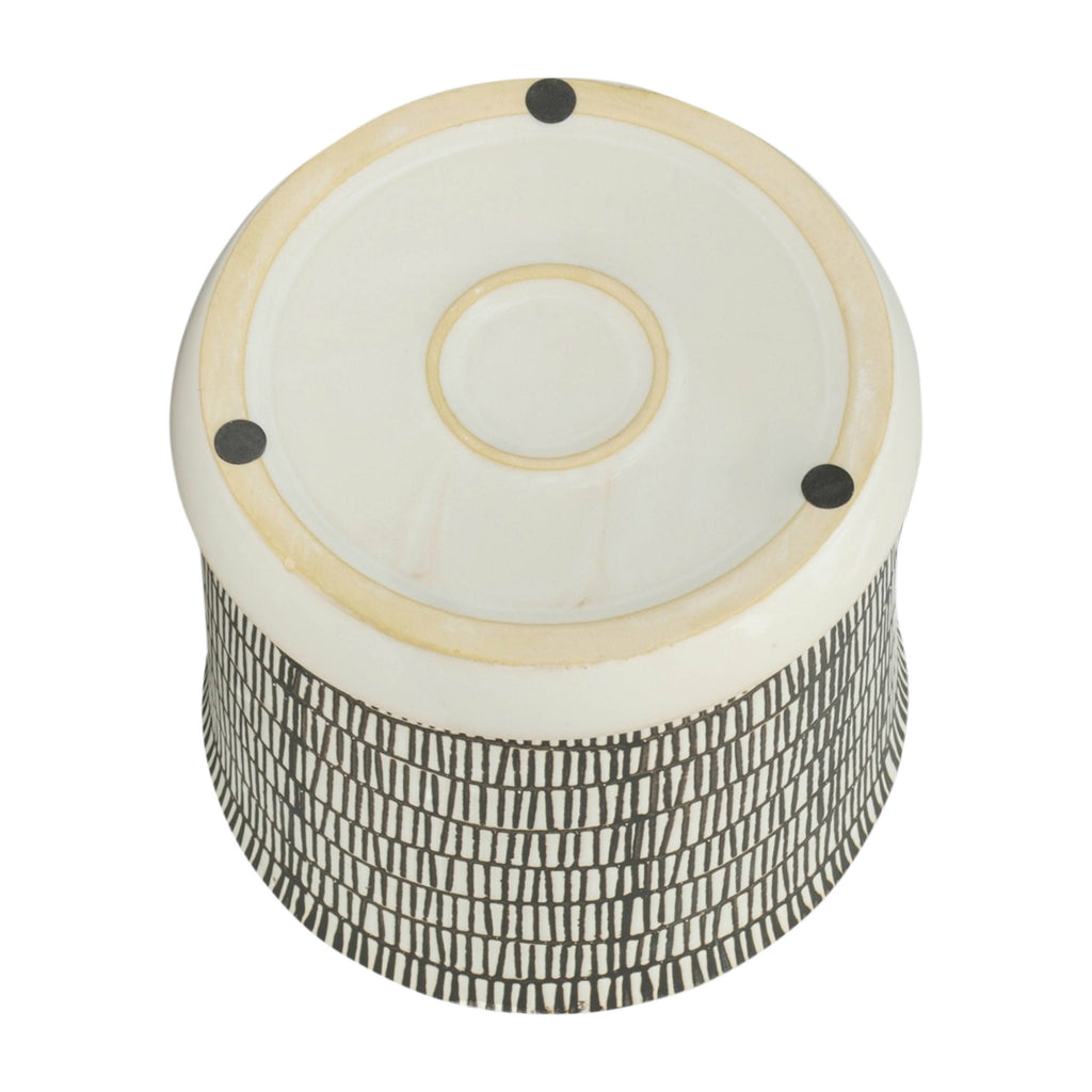 Sagebrook Home - Ivory Ceramic Line with Saucer (2 Sizes)